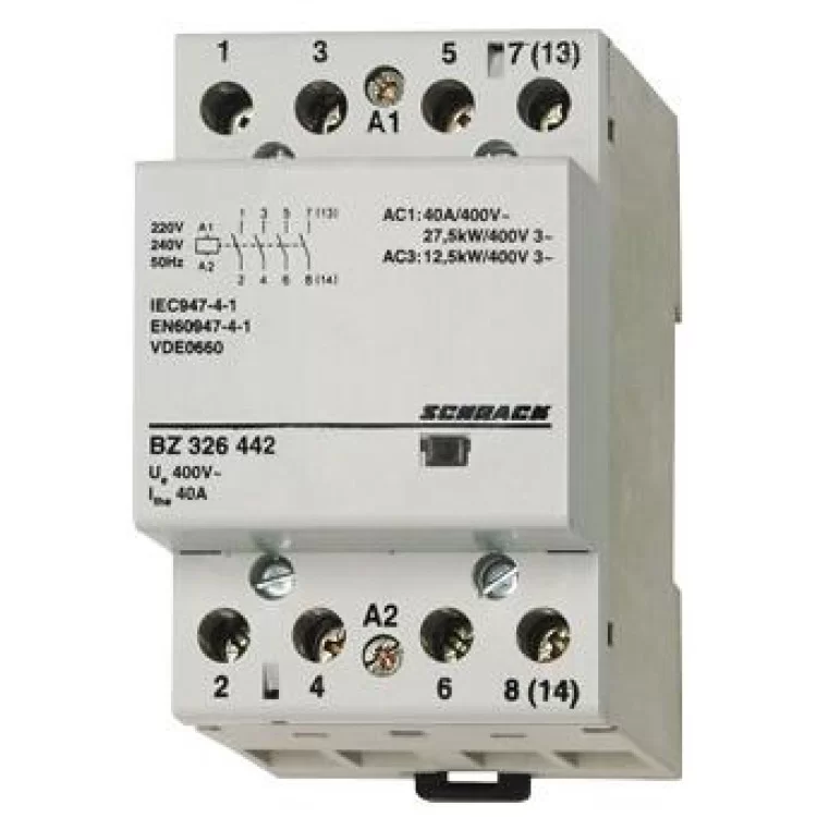 Модульний контактор Schrack BZ326465 230В AC 1НО+3НЗ 25А