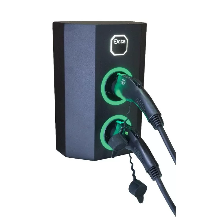 в продажу Однофазна зарядна станція для електромобілів Octa Energy W214-C1-C1 на 14кВт з 2 портами (Type 1 Type 1) - фото 3