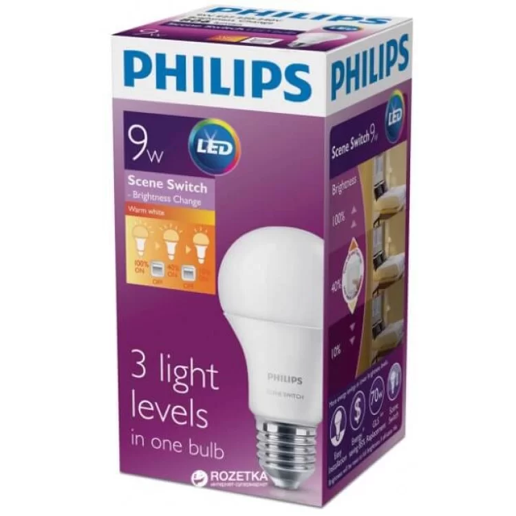 Лампа Philips 929001208707 Scene Switch A60 3S E27 3000 ціна 249грн - фотографія 2