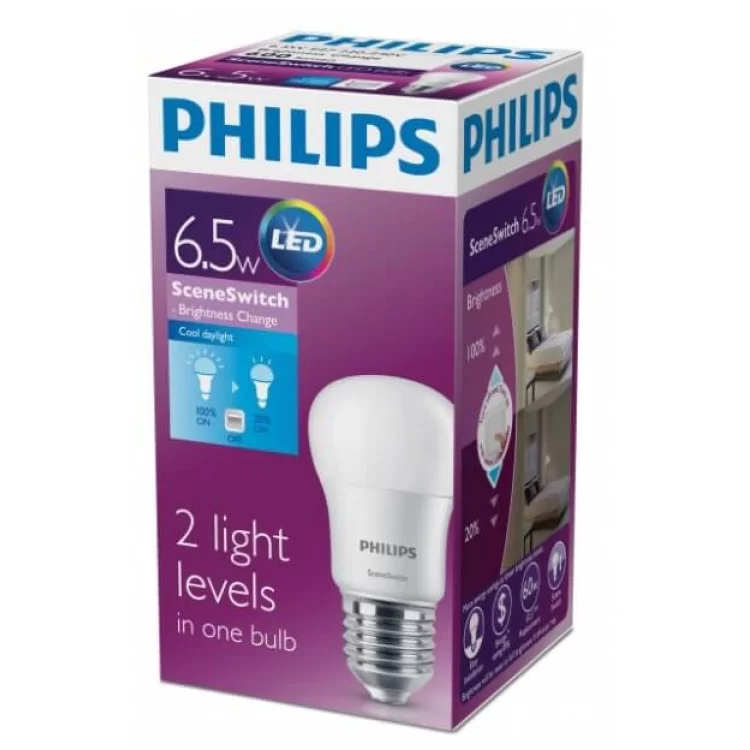 в продажу Світлодіодна лампа Philips 929001209007 Scene Switch 2Step E27 6500K P45 - фото 3
