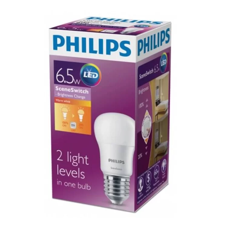 в продажу Світлодіодна лампа Philips 929001209307 Scene Switch 2Step E27 3000K P45 - фото 3