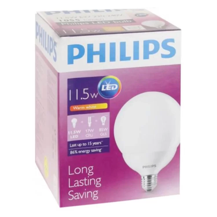 Світлодіодна лампа Philips 929001229607 LEDGlobe E27 230В 2700K G120 ціна 1грн - фотографія 2