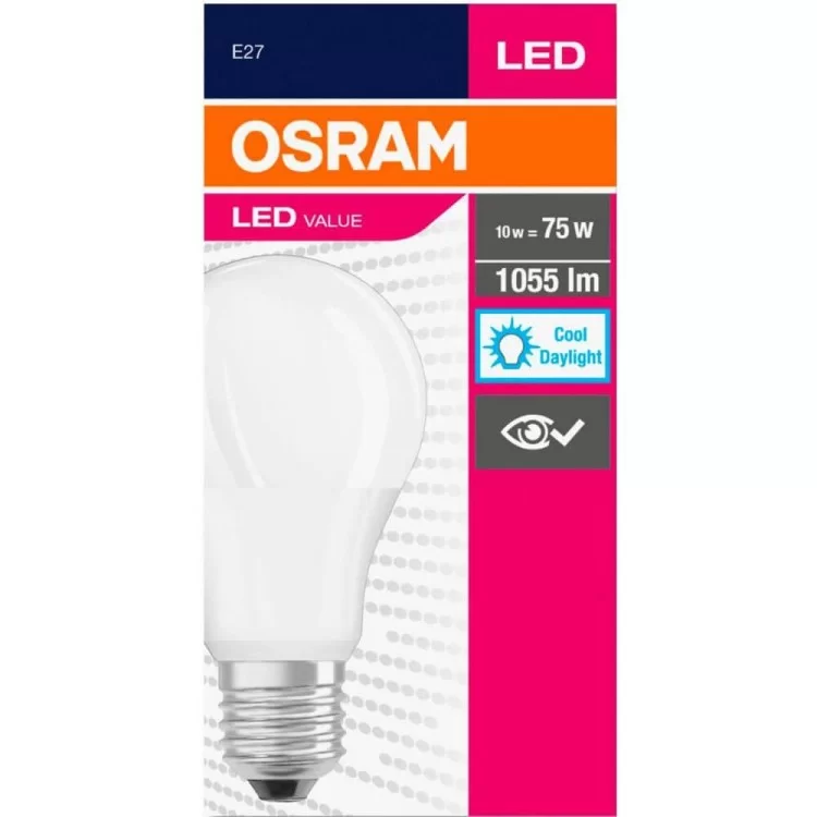 продаємо Світлодіодна лампа Osram 4052899971035 VALUE A75 10Вт 1055Лм 6500К E27 в Україні - фото 4
