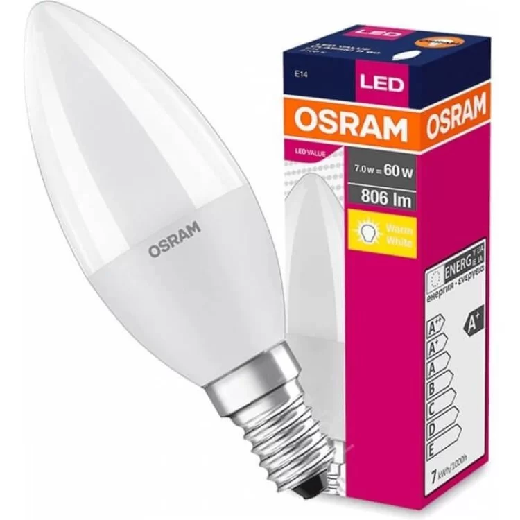 в продажу Світлодіодна лампа свечка Osram 4058075152915 VALUE B60 7Вт 806Лм 2700K E14 - фото 3