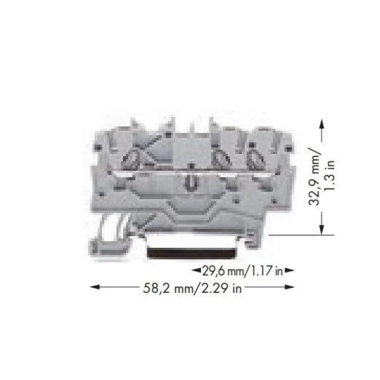 Пружинная наборная клемма Wago 2000-1302 на DIN-рейку 1,0мм² (оранжевая) цена 24грн - фотография 2
