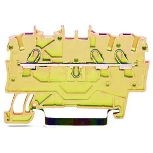 Прохідна клема Wago 2000-1306 для DIN-рейки 35х15 і 35х7,5 Push-in Cage Clamp® Ex e II 1мм² (жовта)