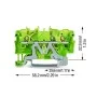 Клема заземлення Wago 2000-1307 для DIN-рейки 35х15 і 35х7,5 Push-in Cage Clamp® Ex e II (жовто-зелена)