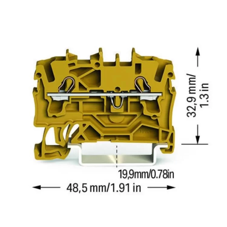 Клемма Wago 2002-1206 Topjob S Ex 2,5мм² (желтая) цена 19грн - фотография 2