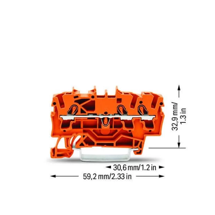 Клемма Wago 2002-1302 Topjob S 2,5-4мм² (оранжевая) цена 24грн - фотография 2