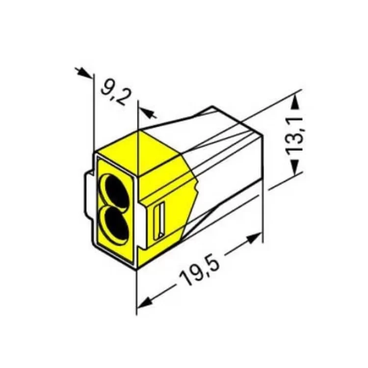 в продаже Клеммный соединитель Wago 773-102 Push Wire® в прозрачном корпусе с желтой крышкой - фото 3