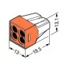 Клеммный соединитель Wago 773-104 Push Wire® в прозрачном корпусе с оранжевой крышкой