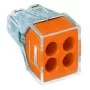 Клеммный соединитель Wago 773-104 Push Wire® в прозрачном корпусе с оранжевой крышкой