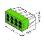 Восьмипровідний клемний з'єднувач Wago 773-118 Push Wire® в прозорому корпусі з зеленою кришкою