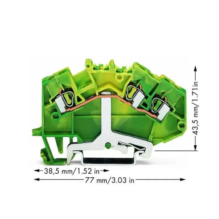 Клема заземлення Wago 780-637 2,5мм² (жовто-зелена) ціна 109грн - фотографія 2