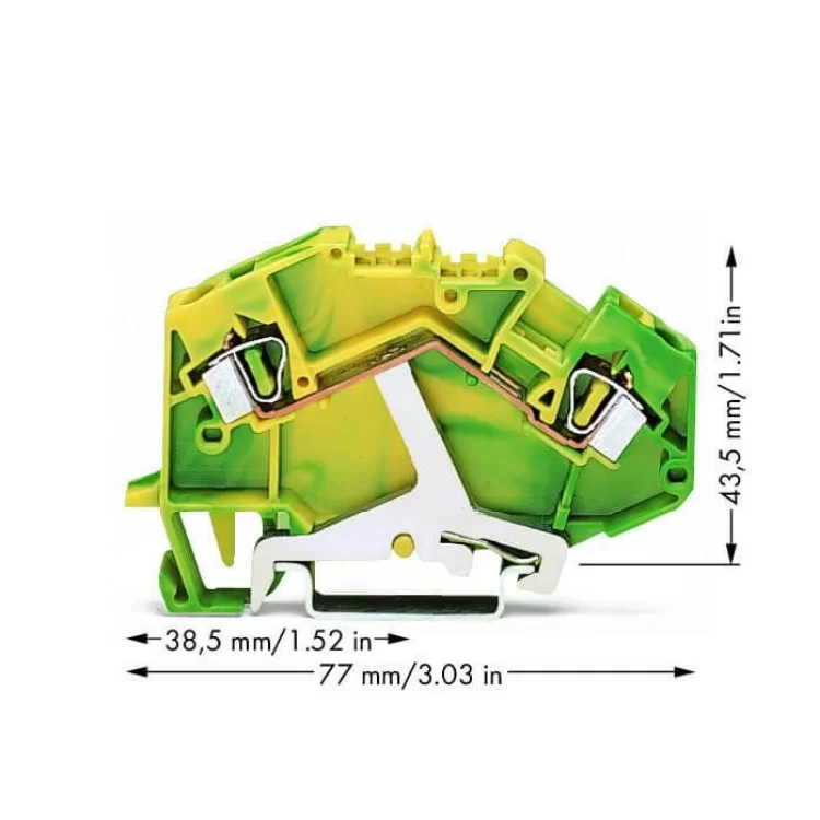 Клемма заземления Wago 781-607 4мм² (желто-зеленая) цена 94грн - фотография 2