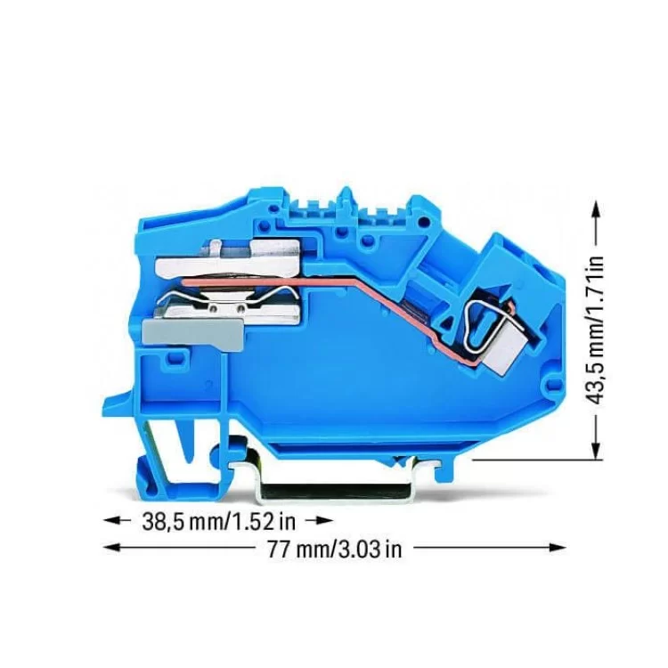 Размыкаемая N клемма Wago 781-613 4мм² (синий) цена 74грн - фотография 2