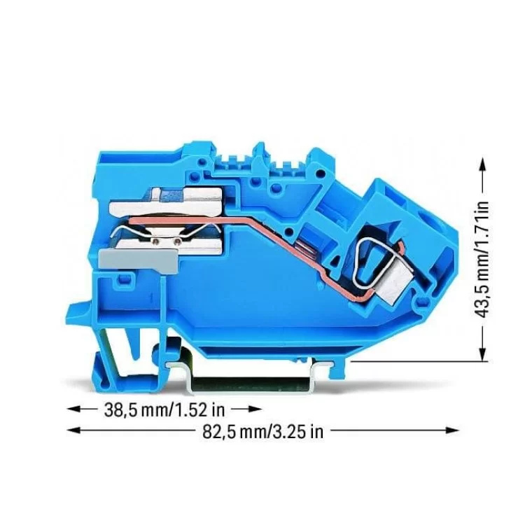 Розмикаюча N клема Wago 782-613 6мм² (синя) ціна 86грн - фотографія 2