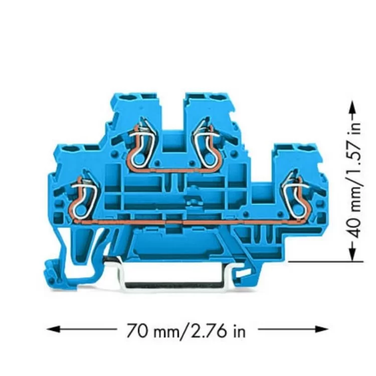 Компактная клемма Wago 870-504 D-DN/N (синяя) цена 56грн - фотография 2