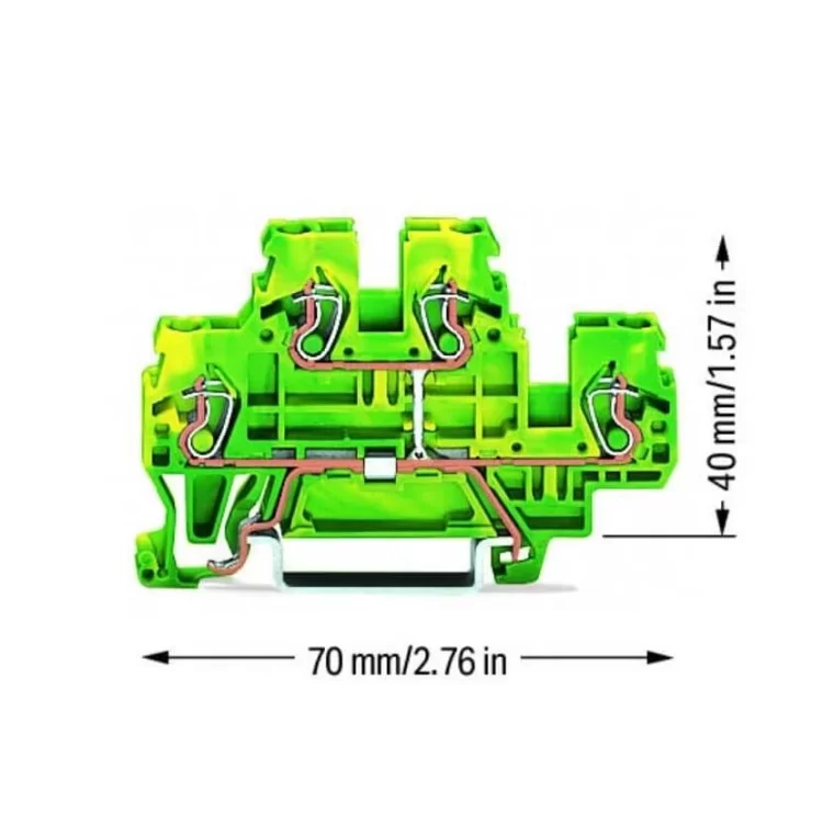 Компактна клема Wago 870-507 (жовто-зелена) ціна 121грн - фотографія 2