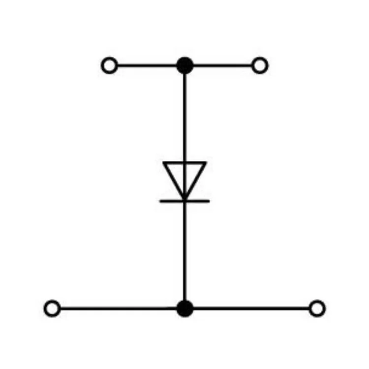 Дворівнева клема Wago 870-540/281-411 з діодом 1N4007 для DIN-рейки (анод праворуч) 2,5мм² (сіра) ціна 180грн - фотографія 2