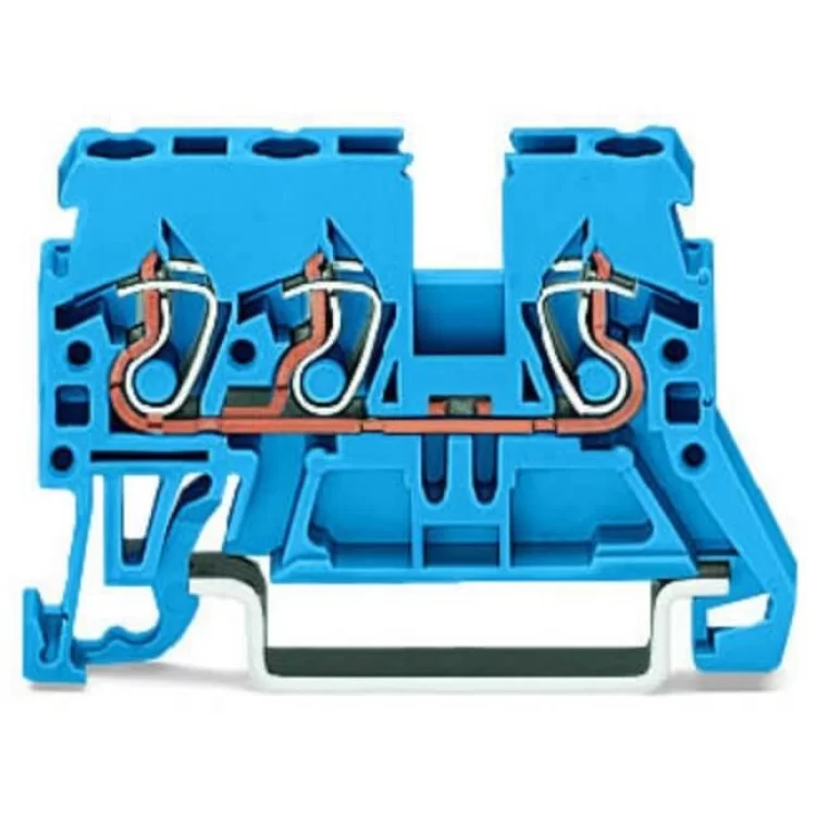 Трехпроводная компактная клемма Wago 870-684 TS35 (синяя)