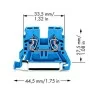 Двопровідна компактна клема Wago 870-904 TS35 (синя)