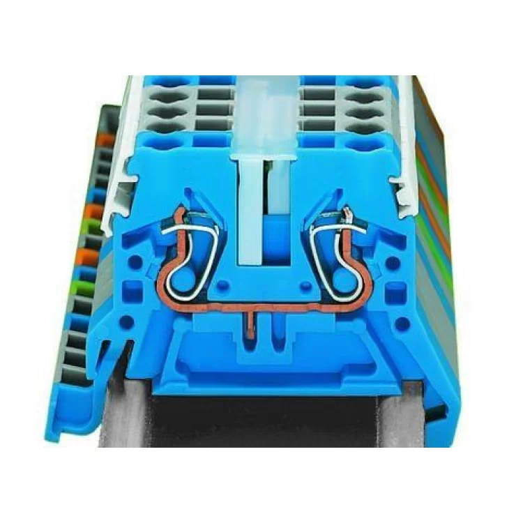 Двухпроводная компактная клемма Wago 870-904 TS35 (синяя) цена 22грн - фотография 2