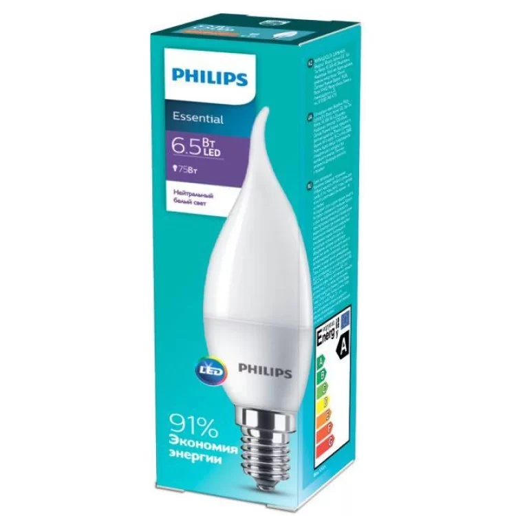 в продажу Світлодіодна лампа Philips 929001905807 EssLED Candle 840 BA35NDFRRCA E14 6,5Вт - фото 3