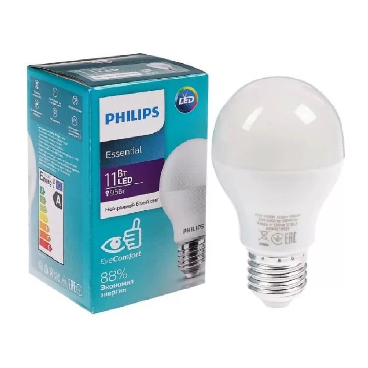 продаємо Світлодіодна лампа Philips 929001962987 EssLED Bulb 1зT/12 RCA E27 11Вт 4000К 230В в Україні - фото 4