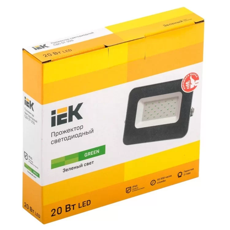 LED прожектор IEK LPDO7G-01-20-K03 СДО 07-20G green IP65 ціна 317грн - фотографія 2