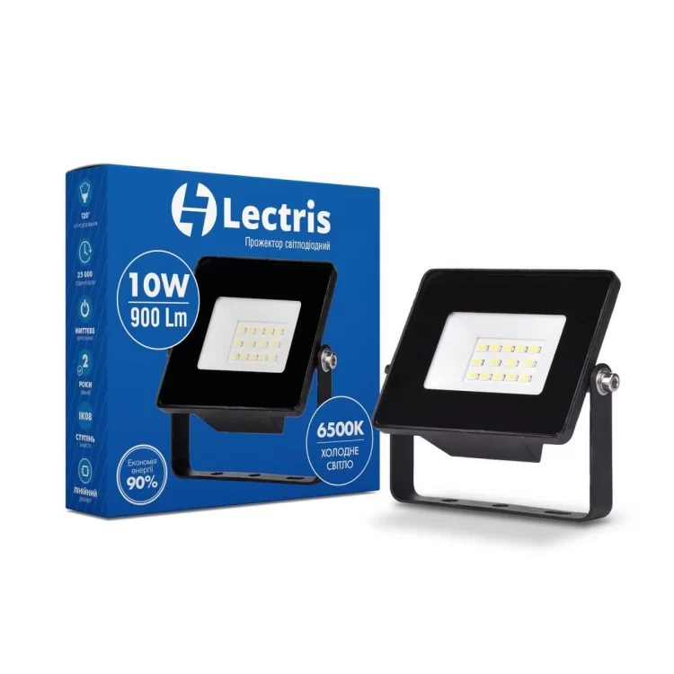 LED прожектор Lectris 1-LС-3001 10Вт 900лм 6500K 185-265В IP65 цена 92грн - фотография 2