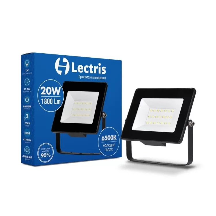LED прожектор Lectris 1-LС-3002 20Вт 1800Лм 6500K 185-265В IP65 ціна 162грн - фотографія 2