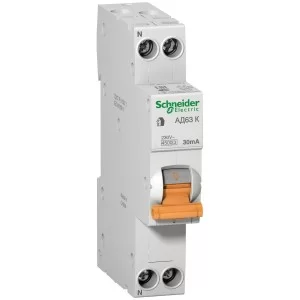 Дифференциальный выключатель Schneider Electric АД63К 1P+N 32A 30mА C 18мм