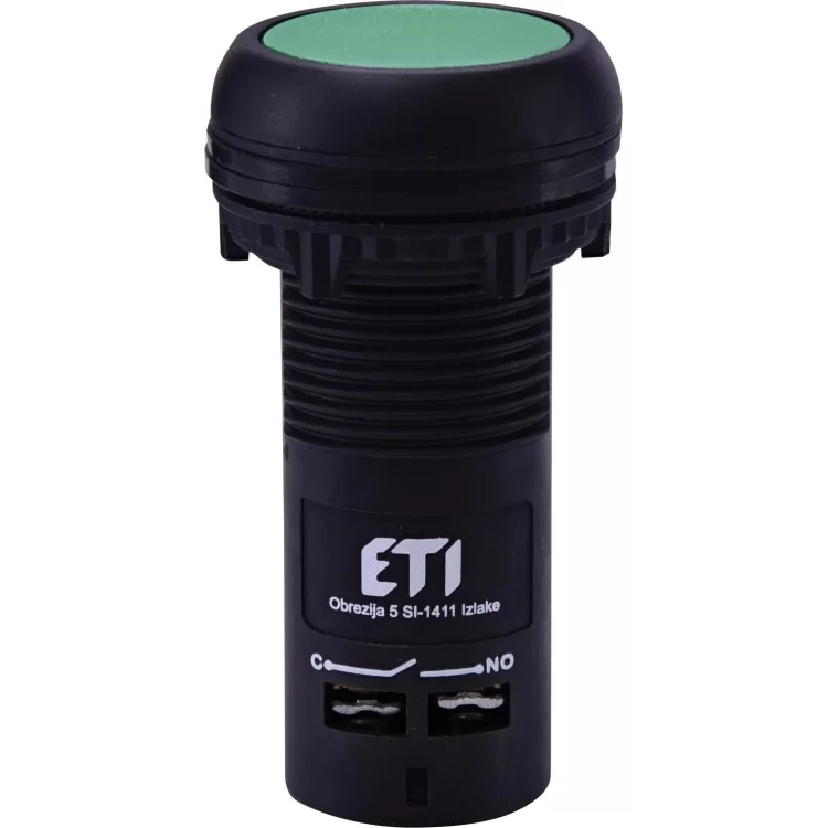 Моноблочна утоплена кнопка ETI 004771451 ECF-10-G (1NO зелена)