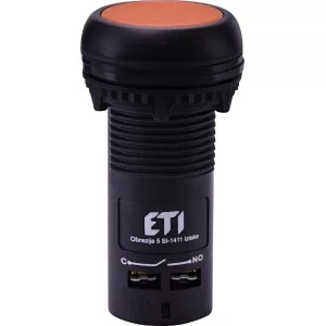 Моноблочная утопленная кнопка ETI 004771476 ECF-11-A (1NO+1NC оранжевая)