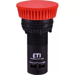 Моноблочна кнопка грибок ETI 004771480 ECM-P10-R (без фіксації 1NO червона)