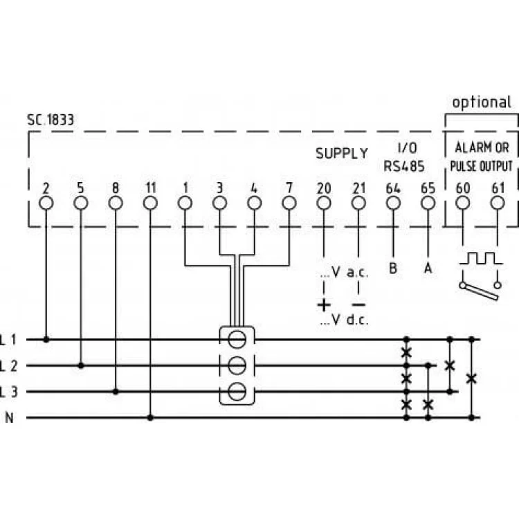 Модульний аналізатор мережі NANO63H з трансформаторами струму TA63A, RS485, живлення 230В характеристики - фотографія 7