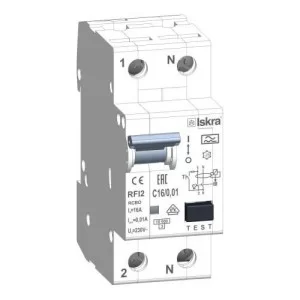 Дифференциальный автоматический выключатель RFI2 С16A, 1P+N, 10мА