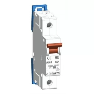 Модульный автоматический выключатель RI61 C2A, 1P, 10кА