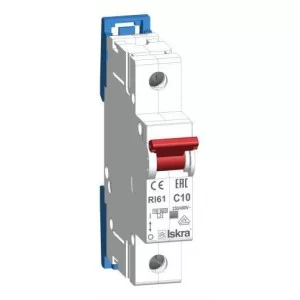 Модульный автоматический выключатель RI61 C10A, 1P, 10кА