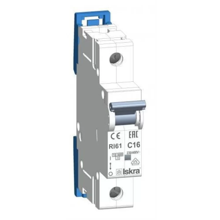 Модульний автоматичний вимикач RI61 C16A, 1P, 10кА