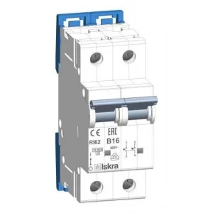 Модульный автоматический выключатель RI62 B16A, 2P, 10кА