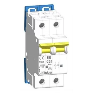 Модульный автоматический выключатель RI62 C25A, 2P, 10кА