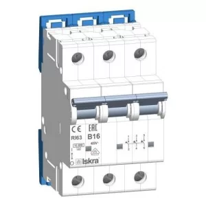 Модульний автоматичний вимикач RI63 B16A, 3P, 10кА