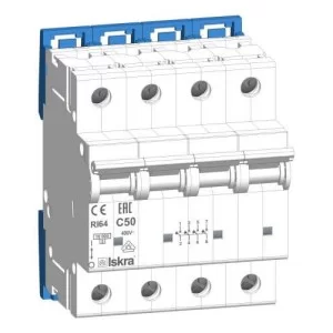 Модульный автоматический выключатель RI64 C50A, 4P, 10кА