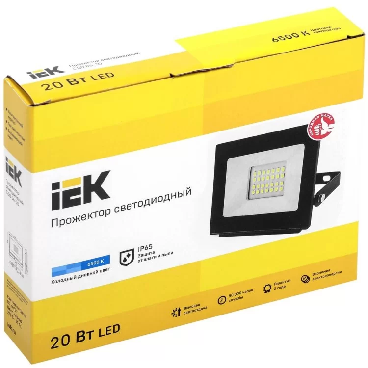 Світлодіодний прожектор IEK СДО 06-20 IP65 6500K ціна 226грн - фотографія 2