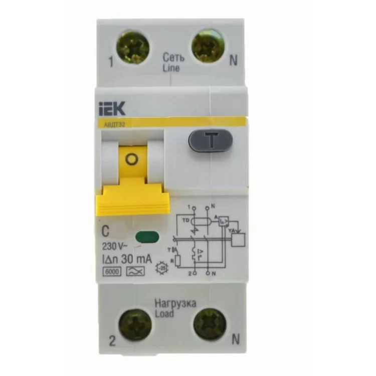 Диференційний вимикач IEK АВДТ32, C10А, 30мА