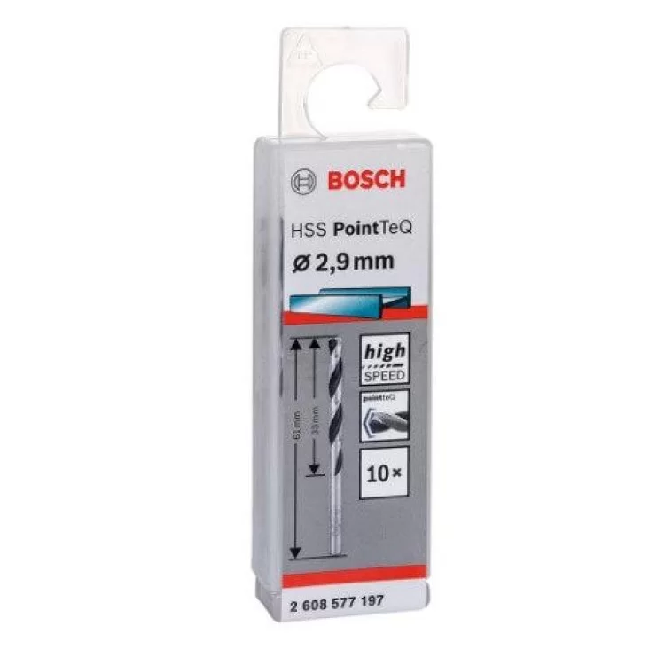 Свердла Bosch 2608577197 PointTeQ HSS 2,9мм (10шт) ціна 156грн - фотографія 2