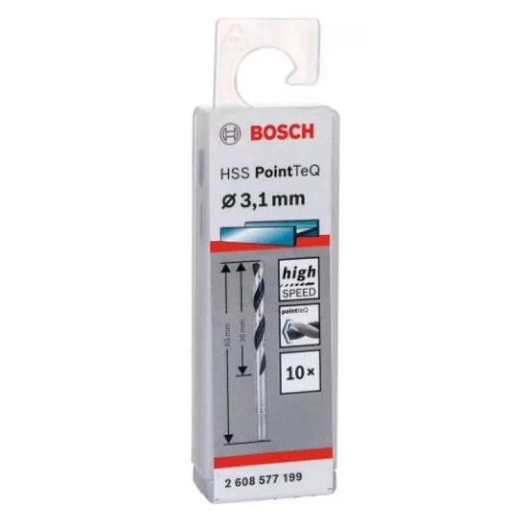 Свердла Bosch 2608577199 PointTeQ HSS 3,1мм (10шт) ціна 157грн - фотографія 2