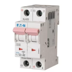Автоматический выключатель Eaton PL7-C2/2-DC 500В DC 2А C